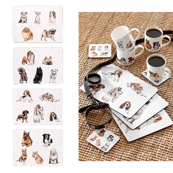Set of 4 Kennel Club Table Placemats 29x21x0.4 cm - NuSea