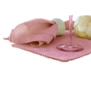Set of 6 Damask Embossed Polyester Cotton Napkins Blossom Pink 40 x 40cm - NuSea