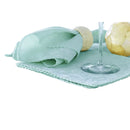 Set of 6 Damask Embossed Polyester Cotton Napkins Light Turquoise 40 x 40cm - NuSea