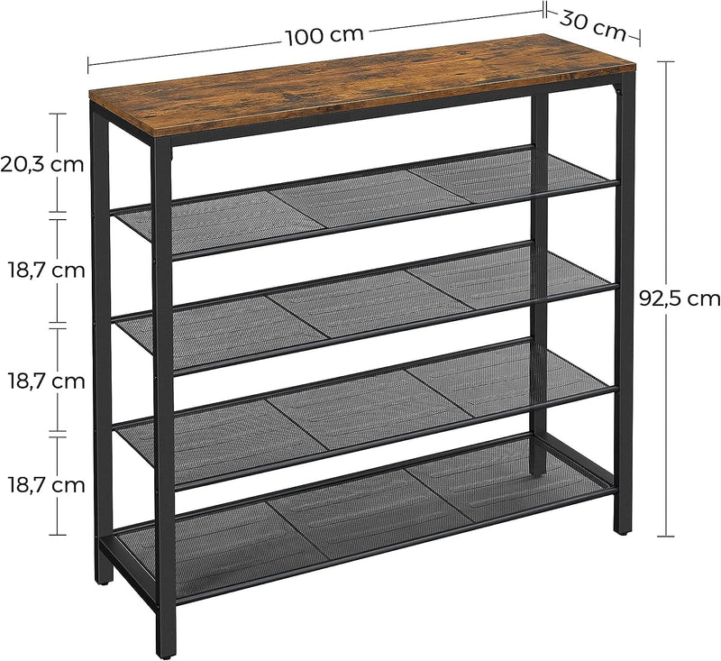 Shoe Rack Storage Organiser 4 Shelves - NuSea