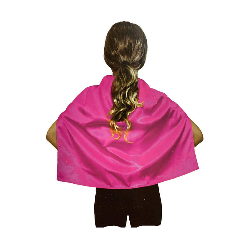 SHORT CAPE Kids Childrens Party Costume Vampire Coat School Team Colours - Hot Pink - NuSea