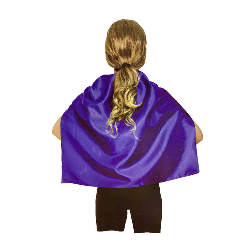 SHORT CAPE Kids Childrens Party Costume Vampire Coat School Team Colours - Purple - NuSea