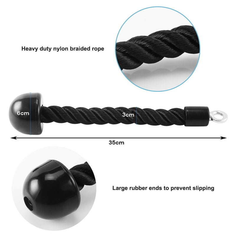 Single Grip Tricep PullDown Rope Cable Attachment Pull Down Rope Tricep Rope Pully - NuSea