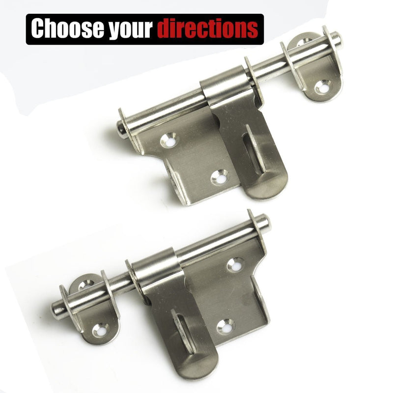 Sliding Bolt Gate Latch 304 Stainless Steel Barrel Bolt with Padlock Hole Door Latches - NuSea