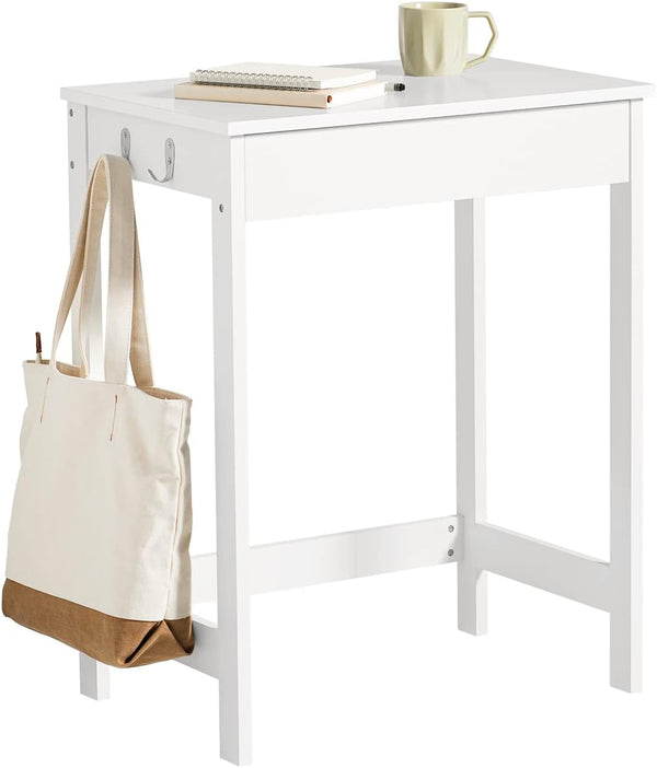 Small White Desk with Drawer Hooks - NuSea