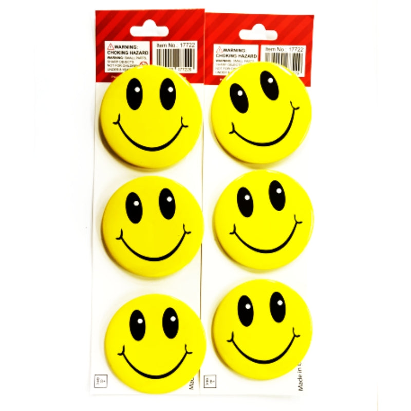 Smiley face badges