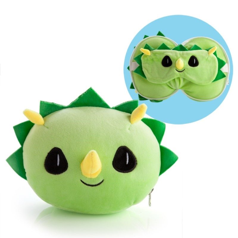 Smoosho's Pals Travel Triceratops Mask & Pillow - NuSea