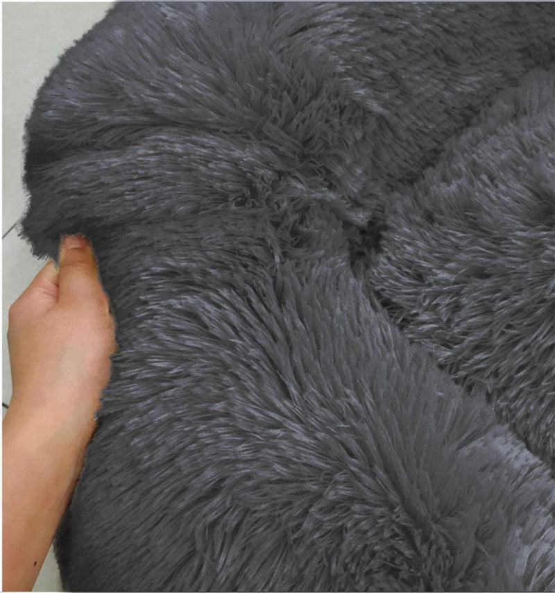 Soft Dog Bed Round Washable Plush Pet Kennel Cat Bed Mat Sofa Large 70cm - NuSea