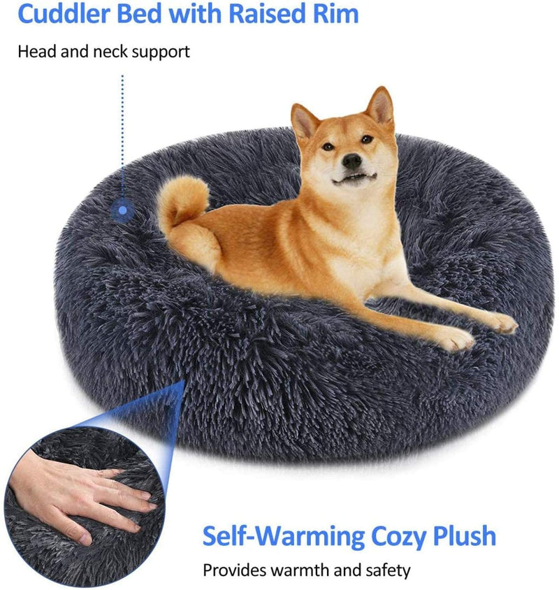 Soft Dog Bed Round Washable Plush Pet Kennel Cat Bed Mat Sofa Large 70cm - NuSea