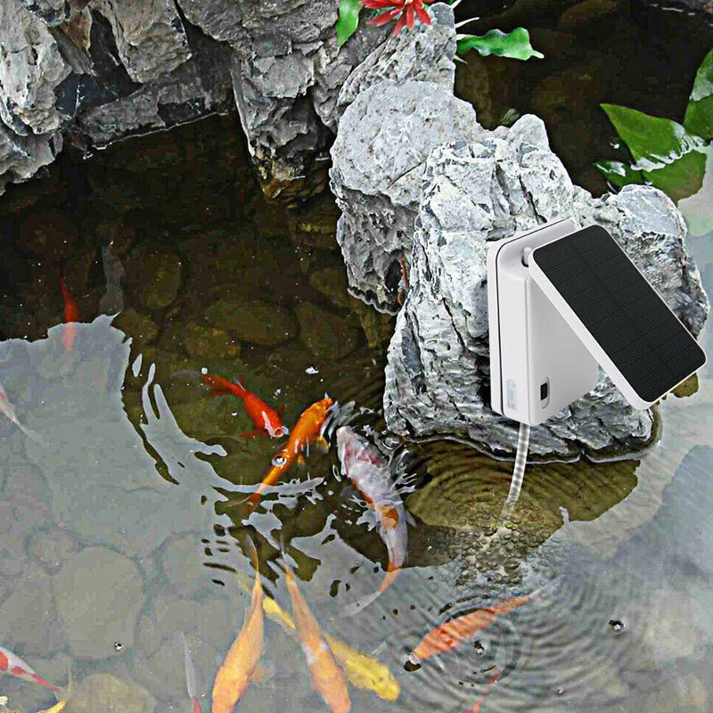 Solar Powered Pool Fish Tank Aquarium Oxygenator Air Pump Aerator Kit - NuSea