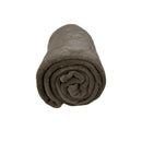 Solid Colour Soft Coral Fleece Throw Rug 127 x 152 cm Walnut - NuSea