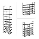 SONGMICS 10 - Tier Metal Shoe Rack Customizable Design Black - NuSea