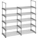SONGMICS 10 - Tier Metal Shoe Rack Customizable Design Grey - NuSea
