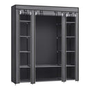 SONGMICS 150cm Portable Closet Organizer, Wardrobe with Shelves and Cover Gray - NuSea