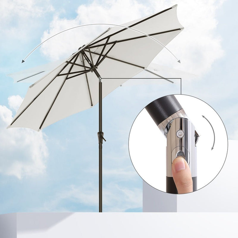 SONGMICS 2.7m Patio Outdoor Table Umbrella White - NuSea