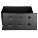 SONGMICS 76cm Folding Storage Ottoman Bench Footrest Black - NuSea