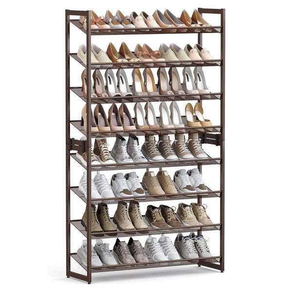 SONGMICS 8 - Tier Shoe Rack Storage 32 pairs with Adjustable Shelves Bronze - NuSea