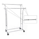 SONGMICS Metal Clothes Rack Stand on Wheels Heavy Duty Silver - NuSea