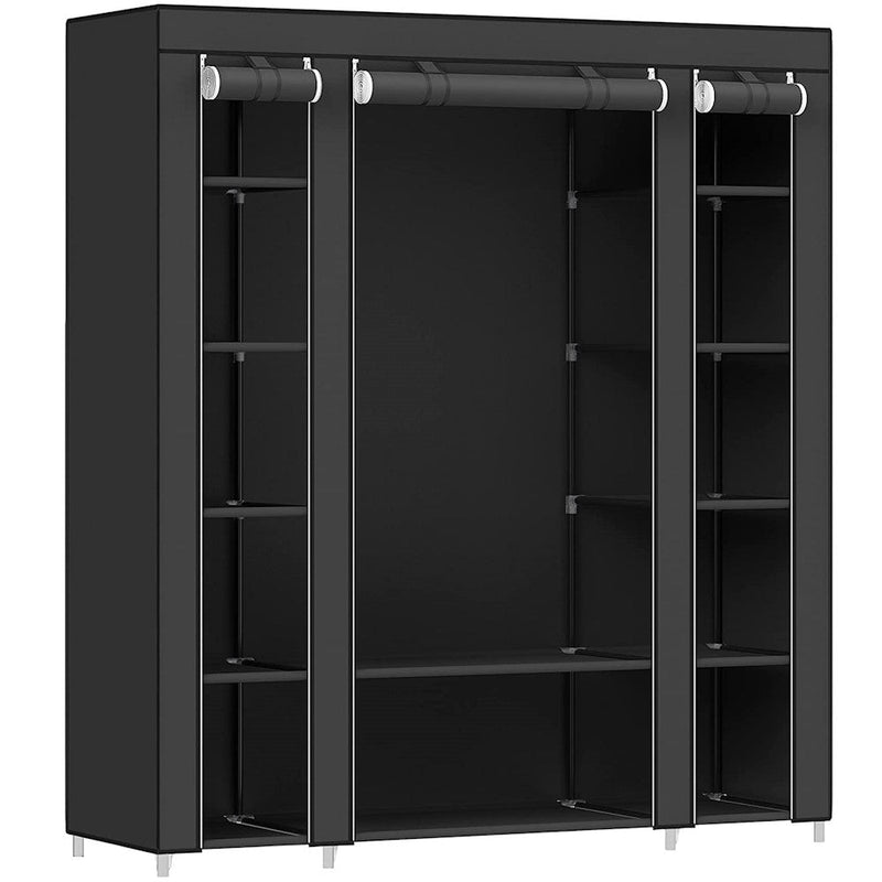 SONGMICS Non - Woven Fabric Wardrobe Bedroom Furniture Storage Black - NuSea