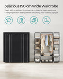 SONGMICS Non - Woven Fabric Wardrobe Bedroom Furniture Storage Black - NuSea