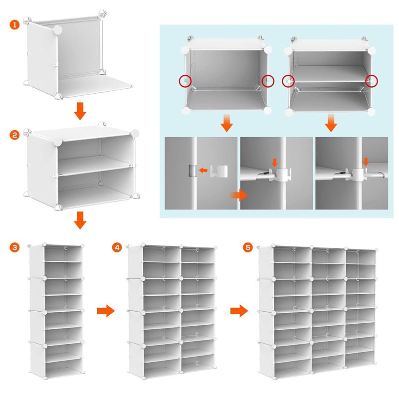 Stackable Free Standing Shoe Organizer Storage Box DIY Shoe Rack - NuSea