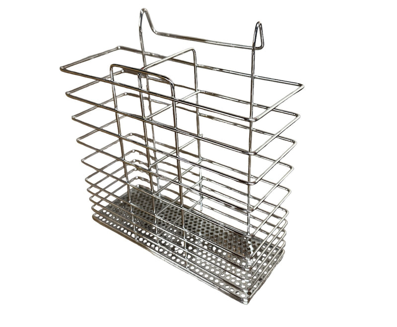 Stainless Steel Cutlery Basket Holder Drying Rack - Chrome - NuSea