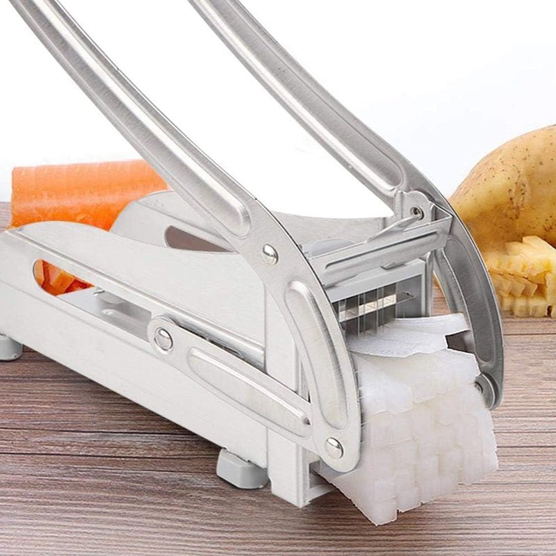 Stainless Steel French Fry Maker Vegetable Cutter with 2 Blades - NuSea