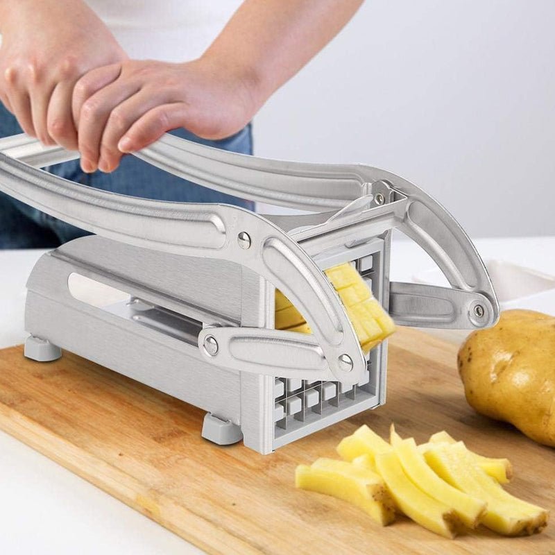 Stainless Steel French Fry Maker Vegetable Cutter with 2 Blades - NuSea