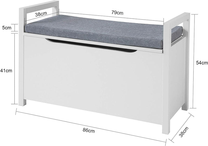 Storage Bench Lift Up Top Padded Seat Toy Box - NuSea