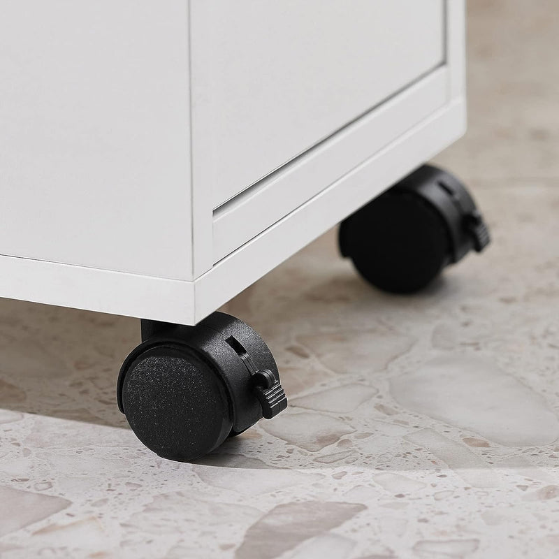 Storage Cart Narrow Cabinet Wheels Tray Drawers - NuSea