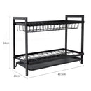 STORFEX 2 Layer Dish Drying Rack for Kitchen | Black | Steel Material - NuSea
