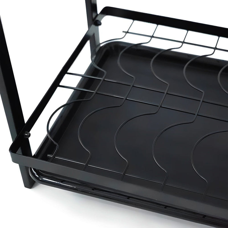 STORFEX 2 Layer Dish Drying Rack for Kitchen | Black | Steel Material - NuSea