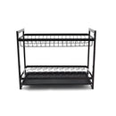 STORFEX 2 Layer Dish Drying Rack for Kitchen | Black | Steel Material - NuSea