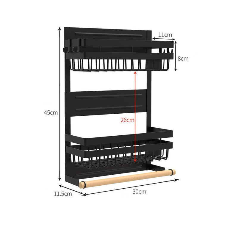 STORFEX 2 Layer Magnetic Spice Rack Refrigerator Shelf - NuSea