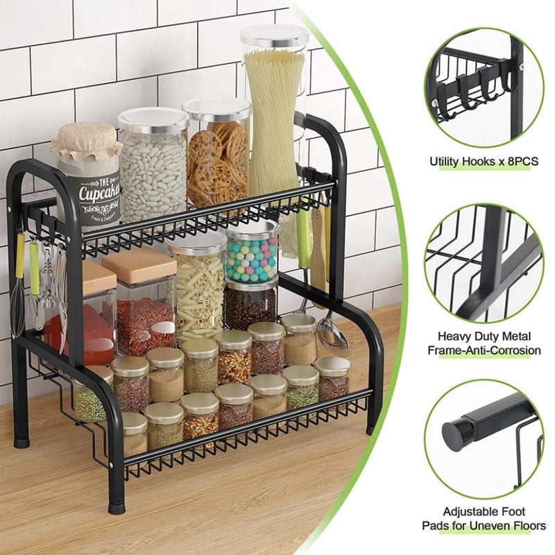 STORFEX 2 Tier Spice Racks Countertop Organizer - NuSea