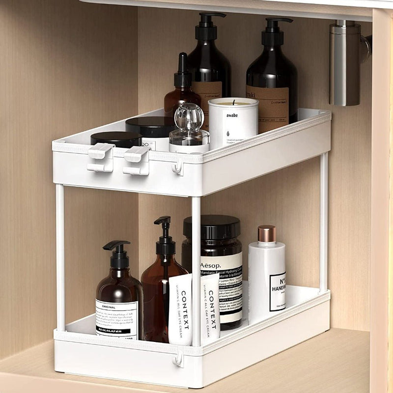 STORFEX 2 - Tier Under Sink Storage Organizer Bathroom Standing Rack - NuSea