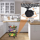 STORFEX 3 Tier Foldable Kitchen Pantry Storage Organizer Cart Baskets Rack - NuSea