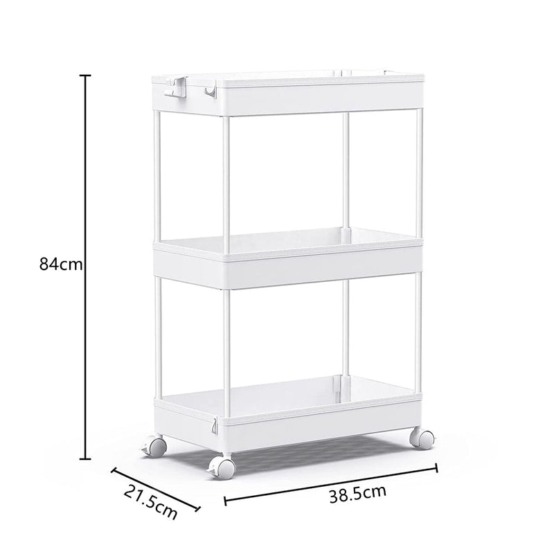 STORFEX 3 - Tier Storage Rolling Cart - Organization Utility Cart - NuSea