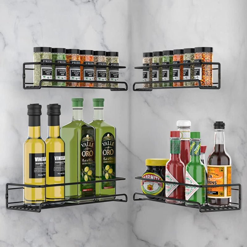 STORFEX 4 Pack Spice Rack Organizer for Cabinet or Wall Mount - NuSea