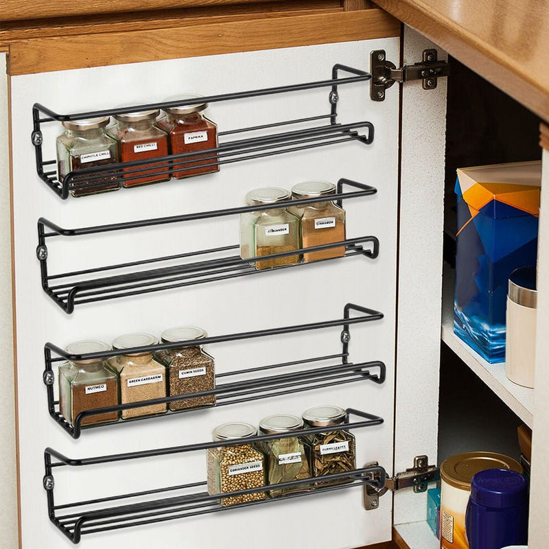 STORFEX 4 Pack Spice Rack Organizer for Cabinet or Wall Mount - NuSea