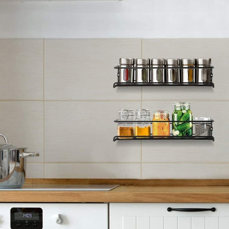 STORFEX 4 Pack Spice Rack Organizer for Cabinet or Wall Mount - NuSea