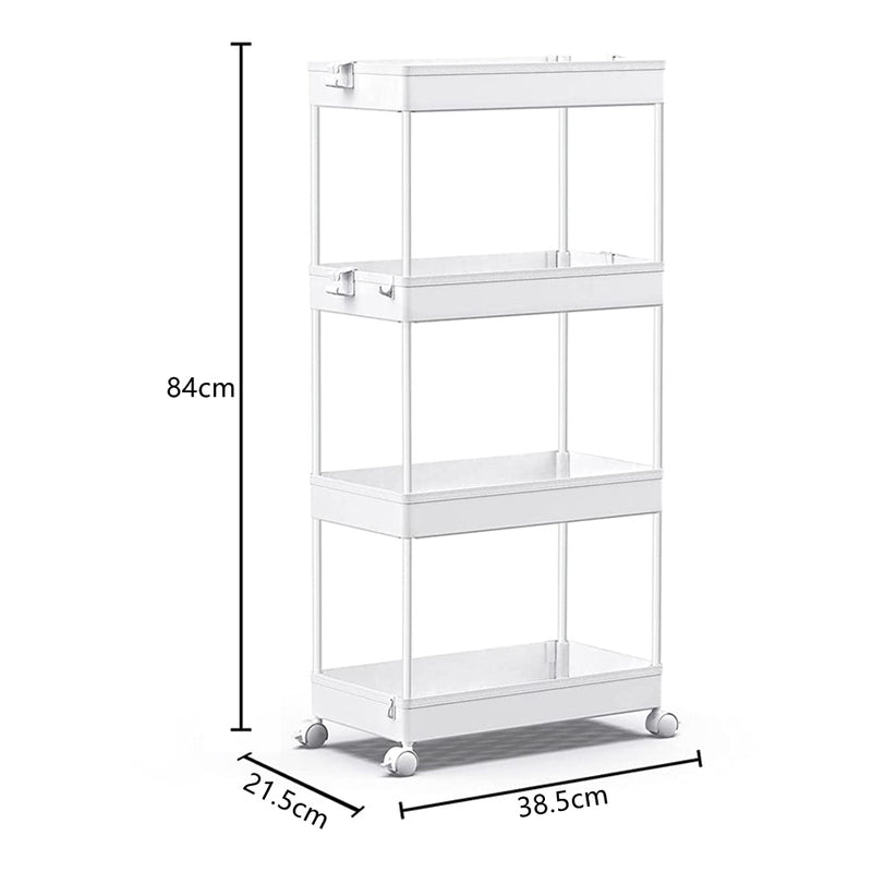 STORFEX 4 - Tier Storage Rolling Cart - Organization Utility Cart - NuSea