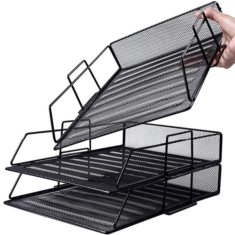 STORFEX 5 - Layer Stackable Mesh File Storage Rack with Pen Holder - NuSea