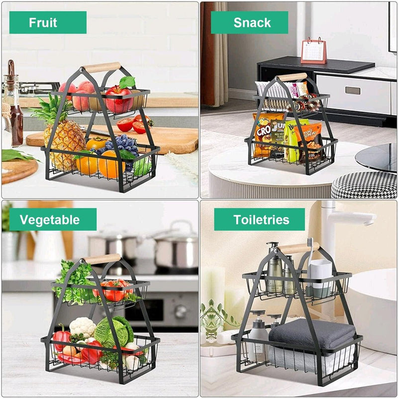 STORFEX Detachable 2 Tier Countertop Fruit Basket - NuSea