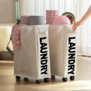 STORFEX Foldable Laundry Basket with Wheels - NuSea