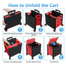 STORFEX Foldable Shopping Utility Cart with 360° Rotate Wheel - NuSea