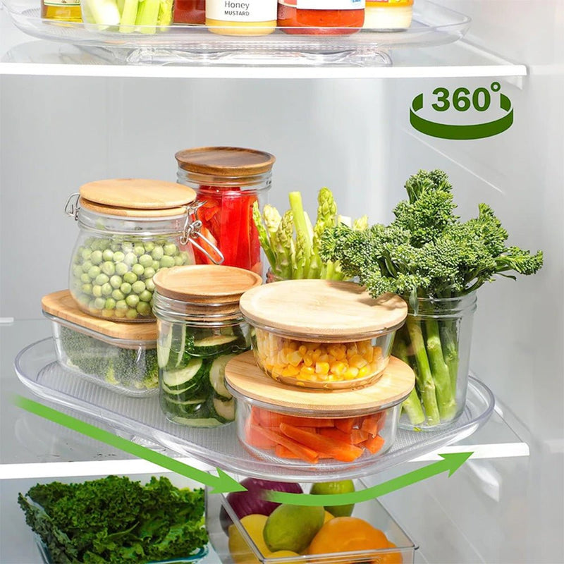 STORFEX Rectangular 360° Turntable Lazy Susan - Optimize Your Fridge Storage - NuSea