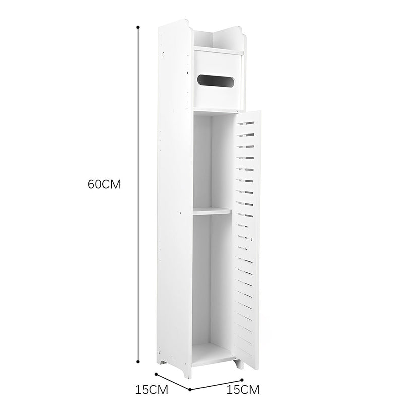 STORFEX Waterproof Bathroom Storage Corner Floor Cabinet with Doors and Shelves - NuSea