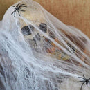 STRETCHABLE SPIDER WEB Spooky Halloween Decoration + 2 Spiders Party Decor Ghost - NuSea