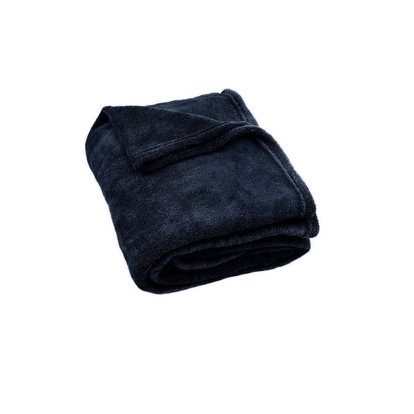 Super Soft Coral Fleece Large Throw Rug Navy - NuSea